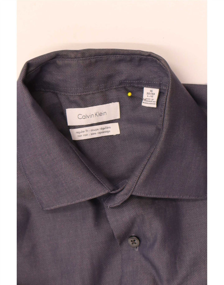 Cămașă Calvin Klein pentru bărbați, cu formă regulată, mărimea 16, mare, gri