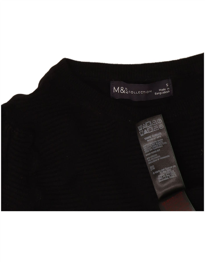 Pulover pentru femei Marks & Spencer cu decolteu rotund UK 10 Small Black Classic