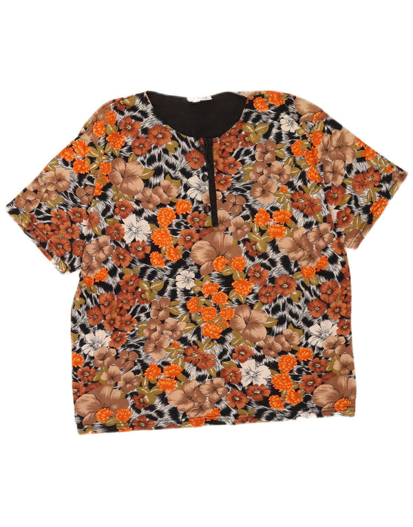 Vintage Womens Blouse Top UK 14 Medium Multicoloured Floral