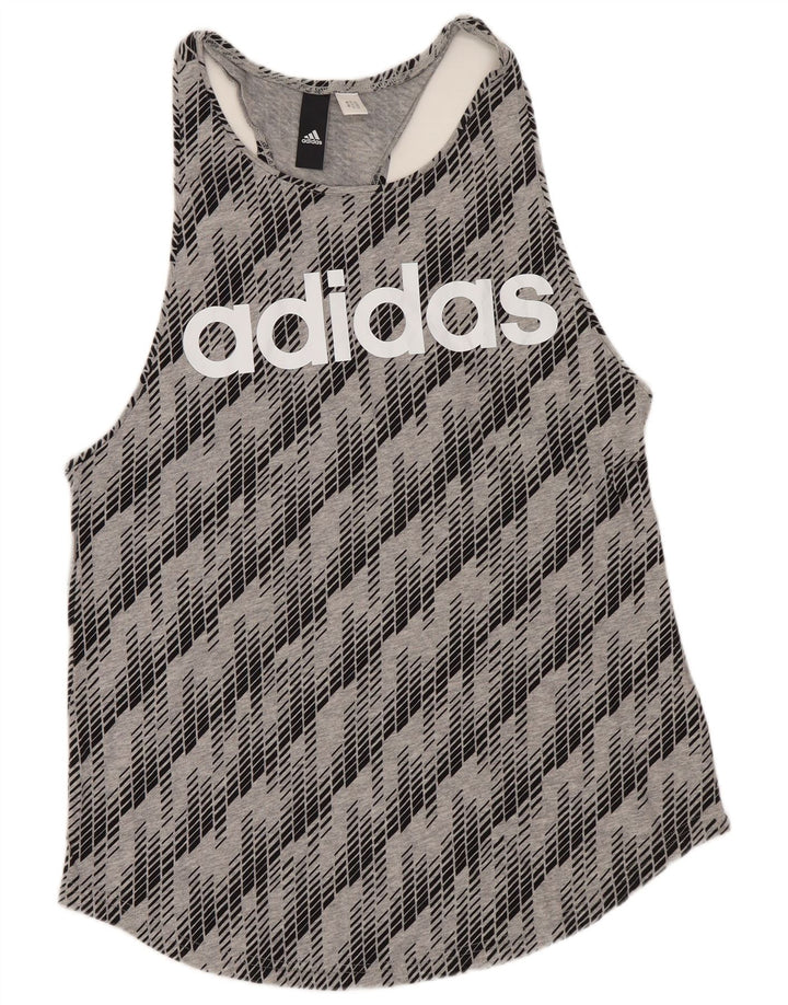Vesta grafică pentru femei Adidas UK 8 Small Gri Geometric