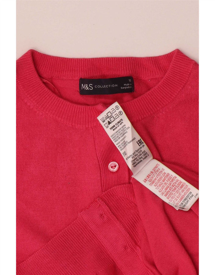 Pulover pentru femei Marks & Spencer Crop Cardigan UK 12 Medium Pink Viscose