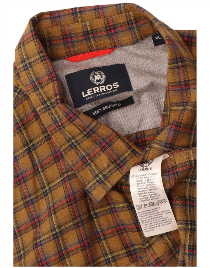 Cămașă de flanel pentru bărbați Lerros, bumbac XL Kaki Check