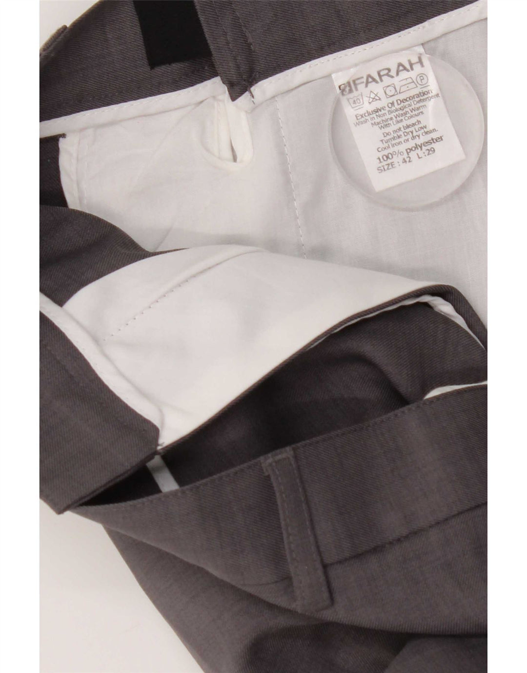 Farah Pantaloni Chino Drepți Bărbați L42 L29 Gri Poliester