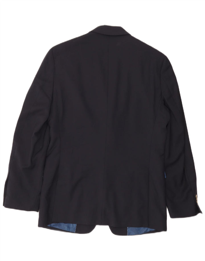 TOMMY HILFIGER Sacou blazer pentru bărbați cu 2 nasturi UK 36 Lână mică, albastru bleumarin