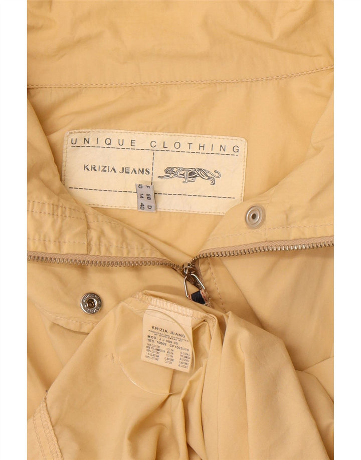 Krizia Jeans Jachetă utilitare supradimensionată pentru femei UK 14, bumbac galben mare