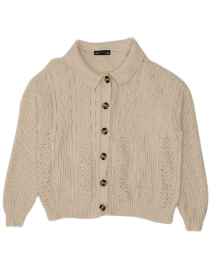 Pulover cardigan pentru femei Marks & Spencer UK 16, mare, albă, viscoză