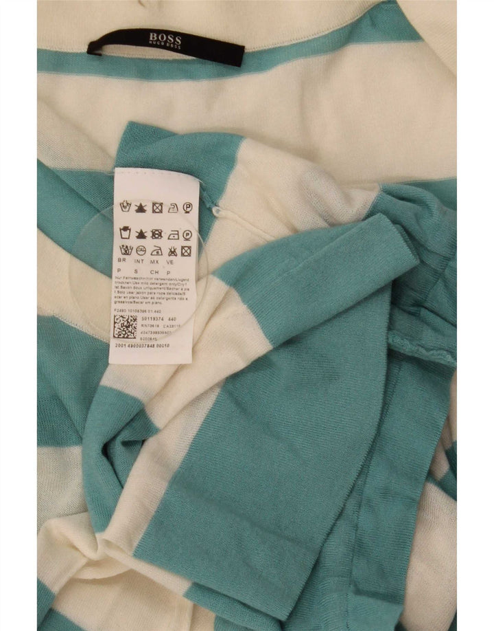 Hugo Boss Top cu mânecă lungă pentru damă, UK 10, cu dungi mici, albastre