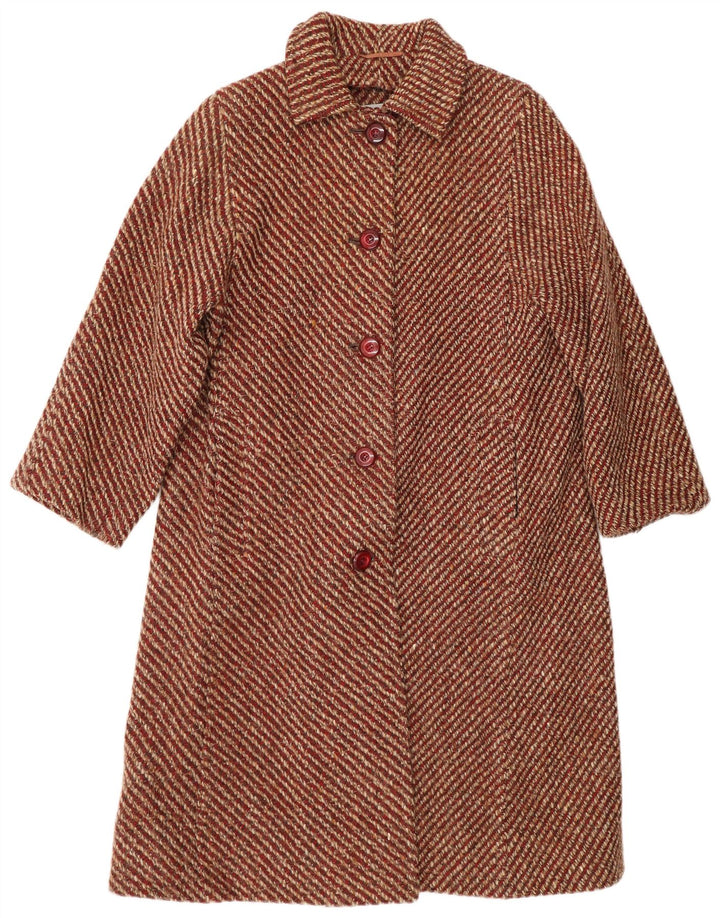 AQUASCUTUM Pardesiu pentru femei UK 12 Medium Roșu peteat din lână nouă Clasic