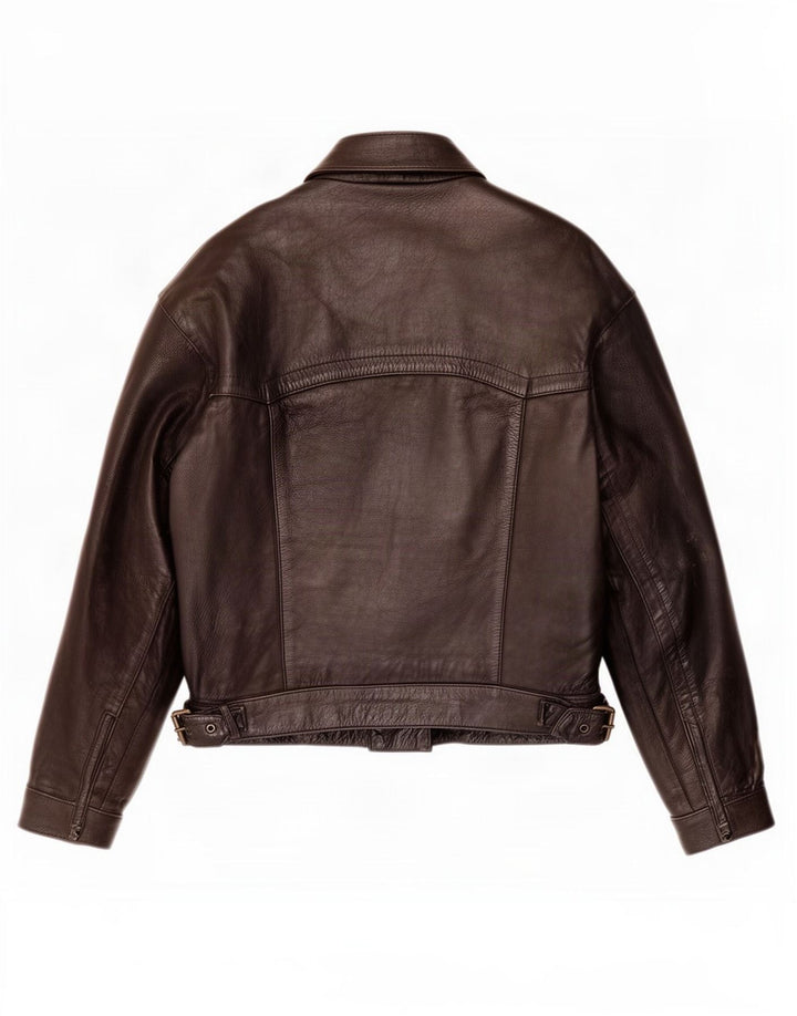 Jachetă de piele vintage pentru bărbați UK 40 Large Black