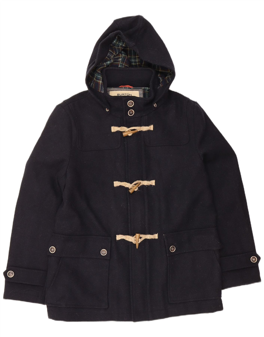 Jachetă duffle cu glugă BURTON pentru bărbați UK 40 mare, lână bleumarin