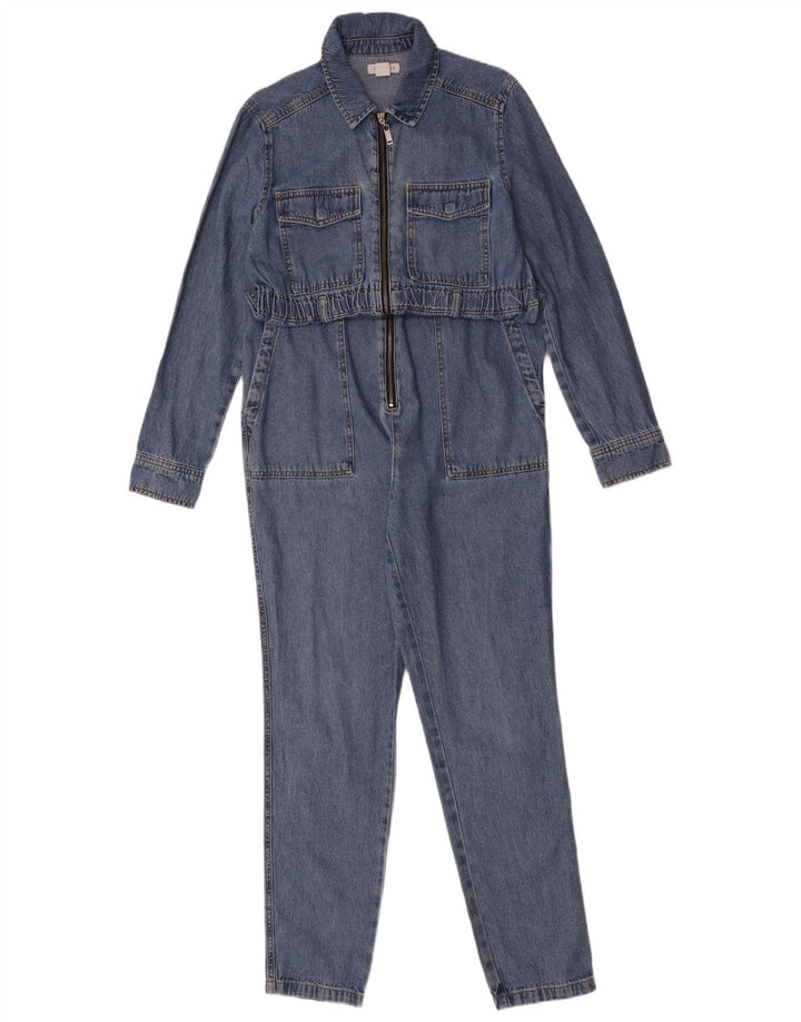 Salopetă de denim cu mânecă lungă pentru femei Topshop UK 10 Small Blue
