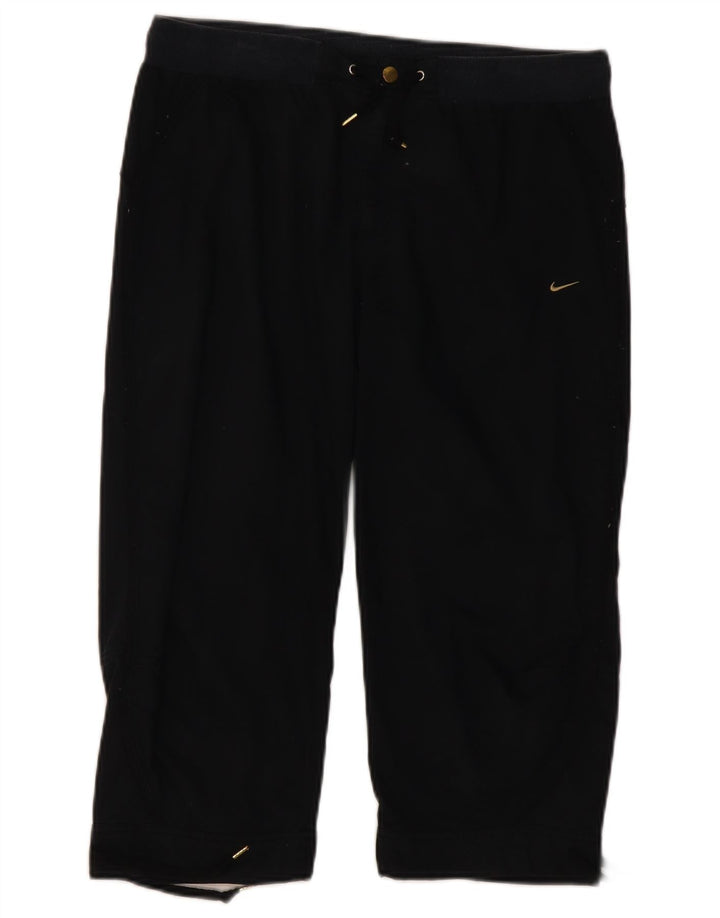 Pantaloni Capri pentru femei NIKE UK 12 Medium W32 L20 Bumbac negru