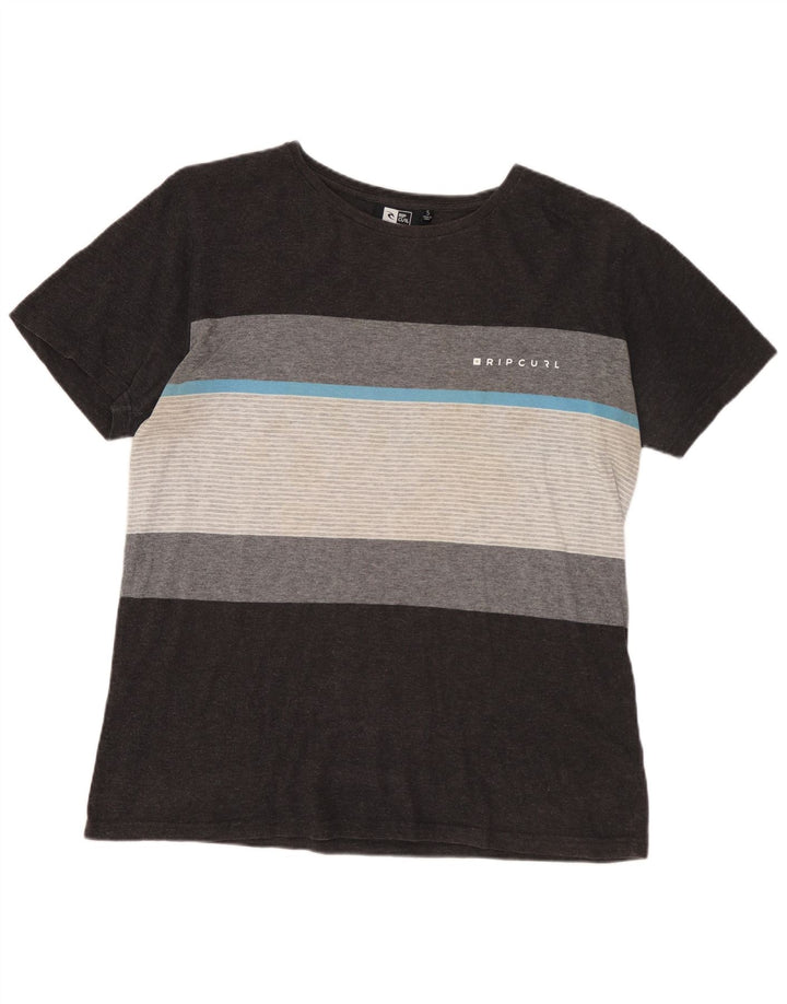 Tricou RIP CURL pentru bărbați, cu croiala standard, top mic, gri cu dungi