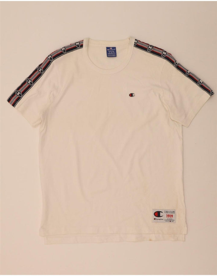 Tricou grafic pentru bărbați Champion Top Mediu Alb Colorblock