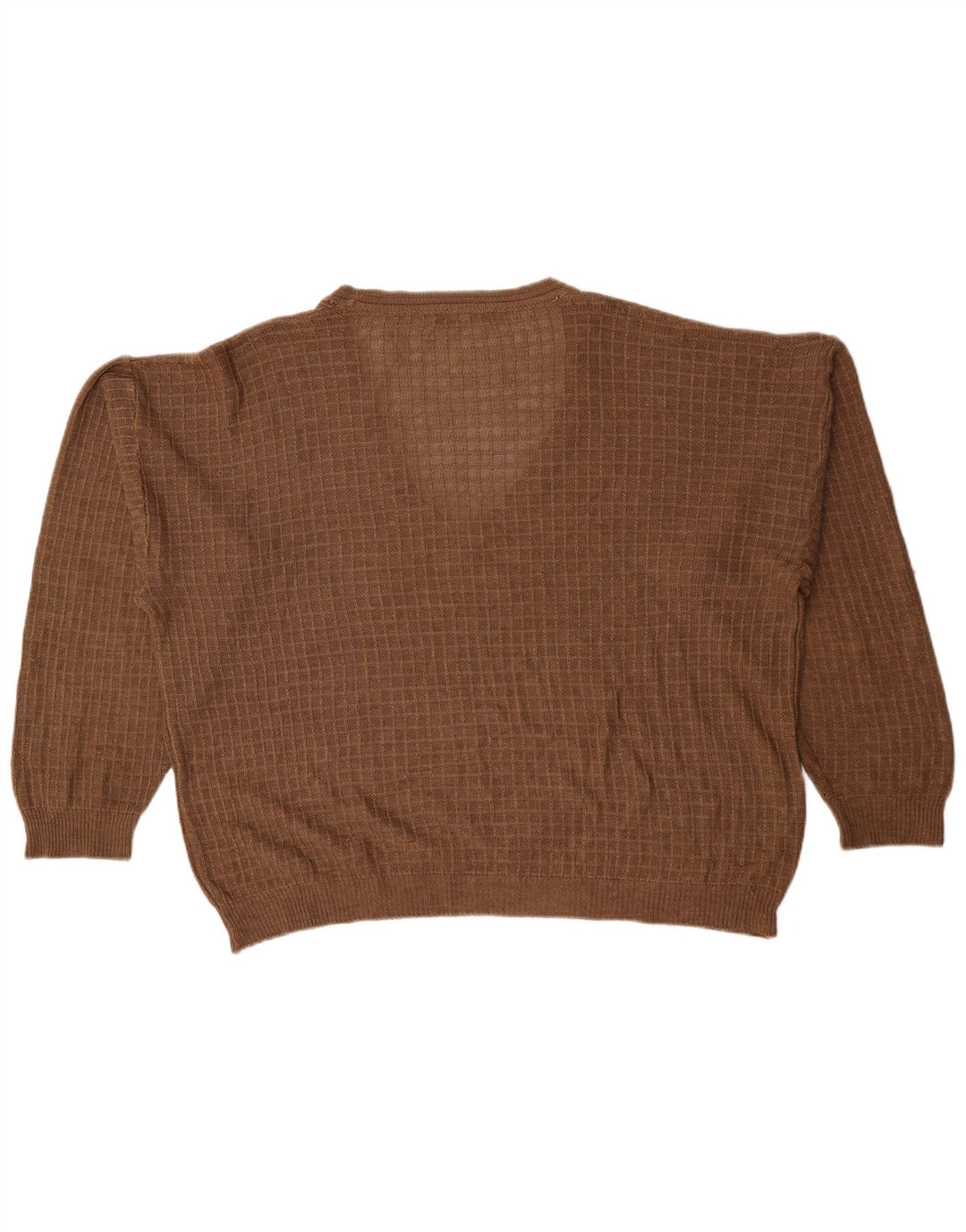 Pierre Cardin Pulover supradimensionat cu decolteu în V pentru bărbați IT 56 2XL Brown Check