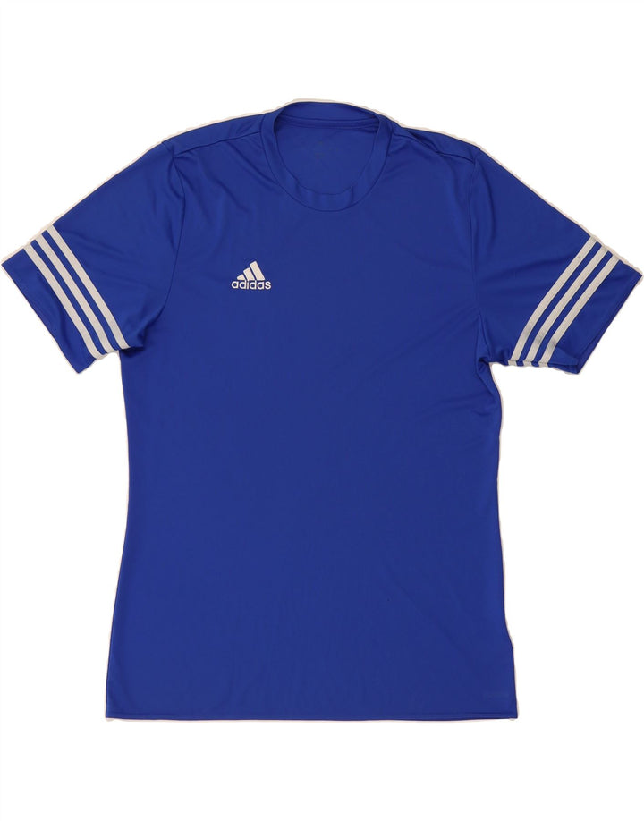 ADIDAS Mens T-Shirt Top Medium Blue Polyester Vintage Adidas and Second-Hand Adidas from Messina Hembry 