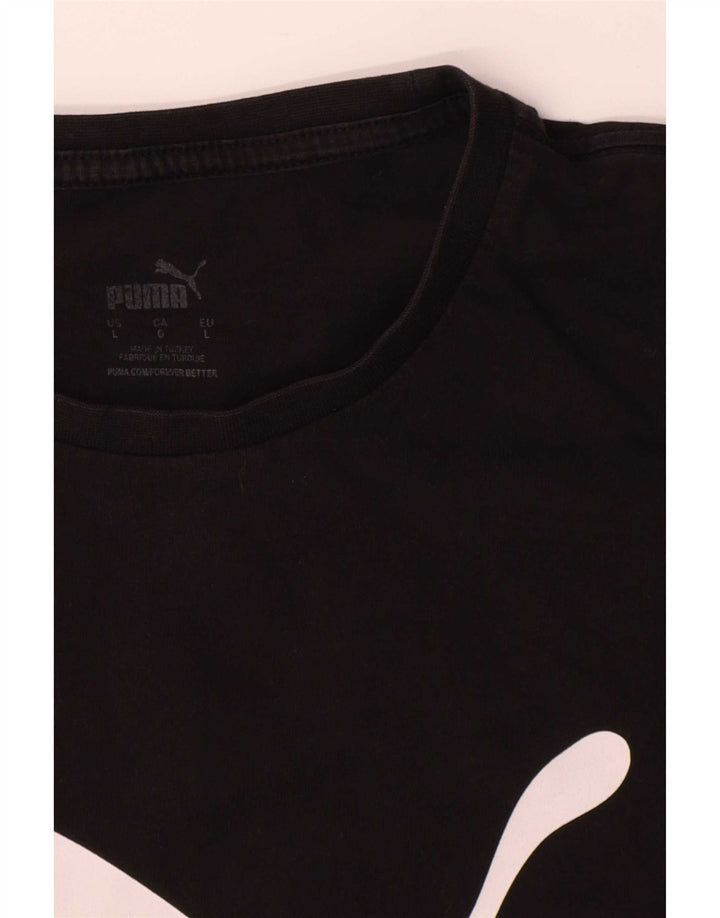 Tricou grafic Puma pentru bărbați Top mare din bumbac negru