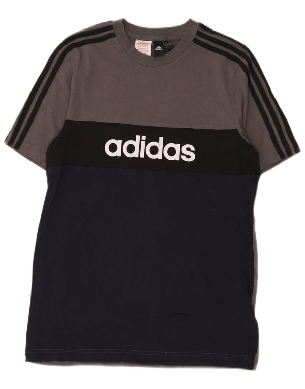 Tricou grafic Adidas pentru băieți Top 15-16 ani, gri, bumbac color bloc