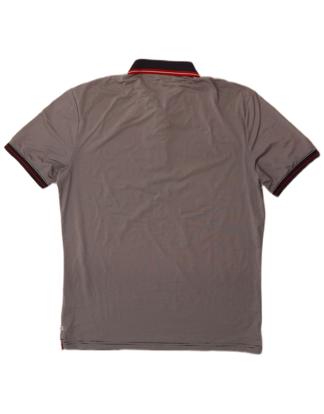 Cămașă polo Calvin Klein pentru bărbați, gri mediu, poliester cu dungi