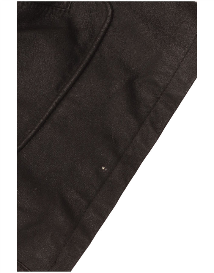 Jachetă de piele vintage pentru bărbați Duffle UK 42 XL, piele neagră