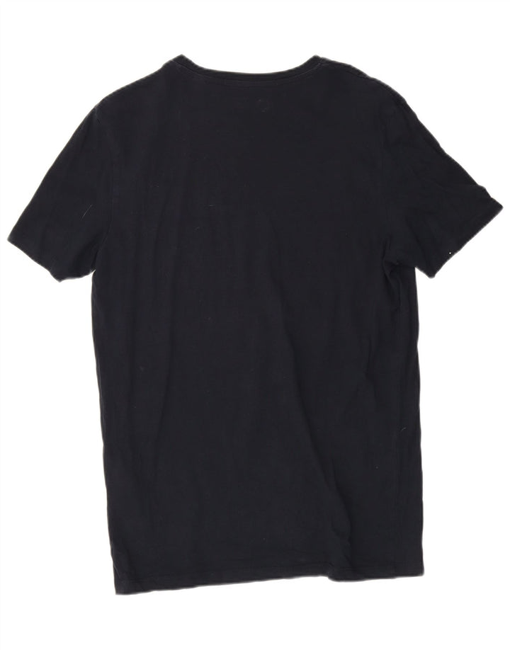 Tricou cu grafic Jack & Jones pentru bărbați Top mediu din bumbac bleumarin