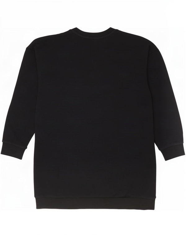 Adidas Womens Oversized Sweatshirt Jumper Dress UK 12/14 Medium Black