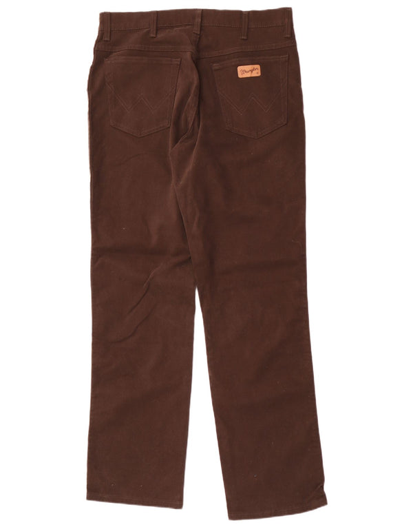 Wrangler Mens Texas Stretch Straight Casual Trousers W34 L32 Brown Cotton