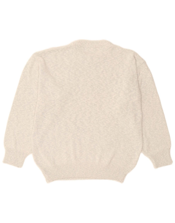 Pulover vintage pentru femei cu decolteu triplu UK 18 XL gri
