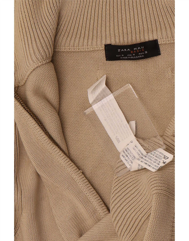 Pulover cardigan pentru bărbați Zara, bumbac, bej mediu