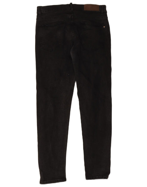 Zara Mens Slim Jeans EU 42 Large W32 L30 Black Cotton
