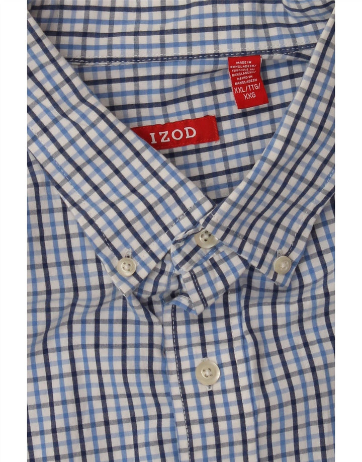 IZOD Mens Shirt 2XL Blue Check Cotton Vintage Izod and Second-Hand Izod from Messina Hembry 