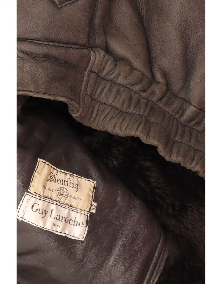Jachetă din shearling pentru bărbați Guy Laroche IT 52 XL gri