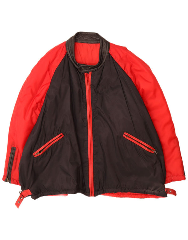 Jachetă Bomber Vintage pentru bărbați UK 42 XL Poliamidă color bloc roșu