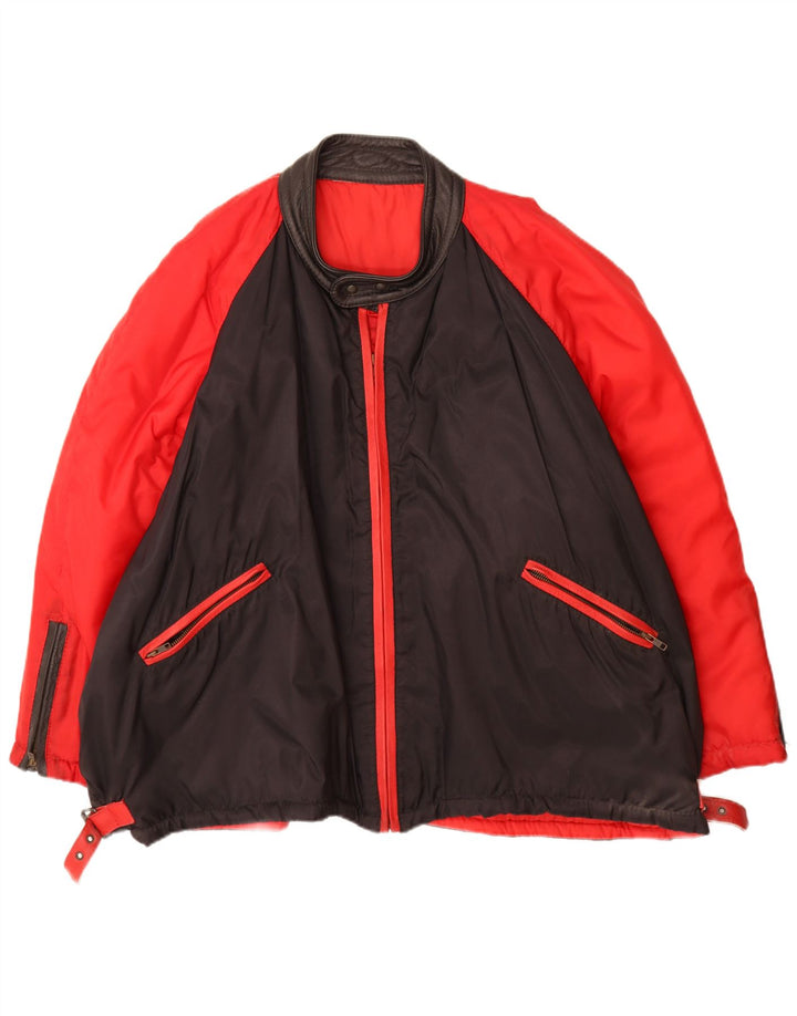 Jachetă Bomber Vintage pentru bărbați UK 42 XL Poliamidă color bloc roșu