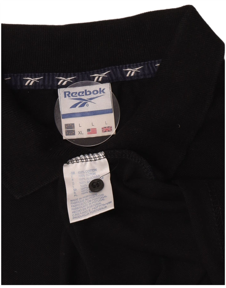 Tricou polo Reebok pentru bărbați, mare, negru, bumbac