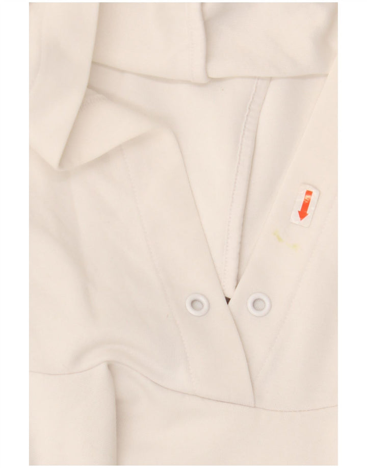 Pulover cu glugă grafic Adidas pentru femei UK 8/10 Poliester alb mic