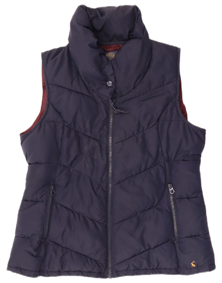 JOULES Womens Padded Gilet UK 14 Medium Navy Blue Polyester