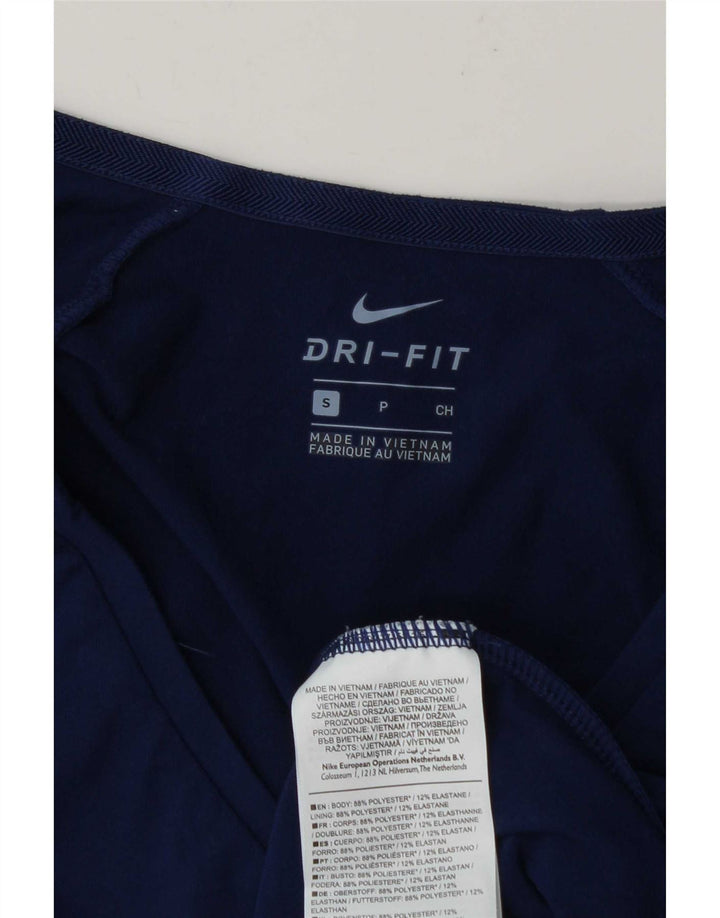 Nike Dri Fit Top cu mânecă lungă pentru femei UK 10 Small, bleumarin, poliester