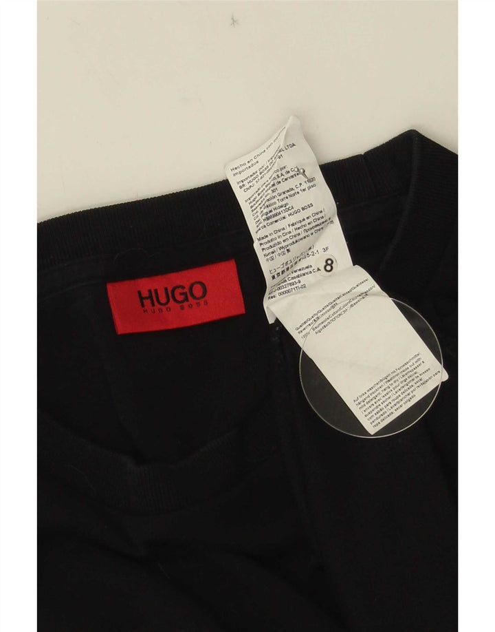 Hanorac grafic pentru bărbați Hugo Boss Pulover mare din bumbac negru