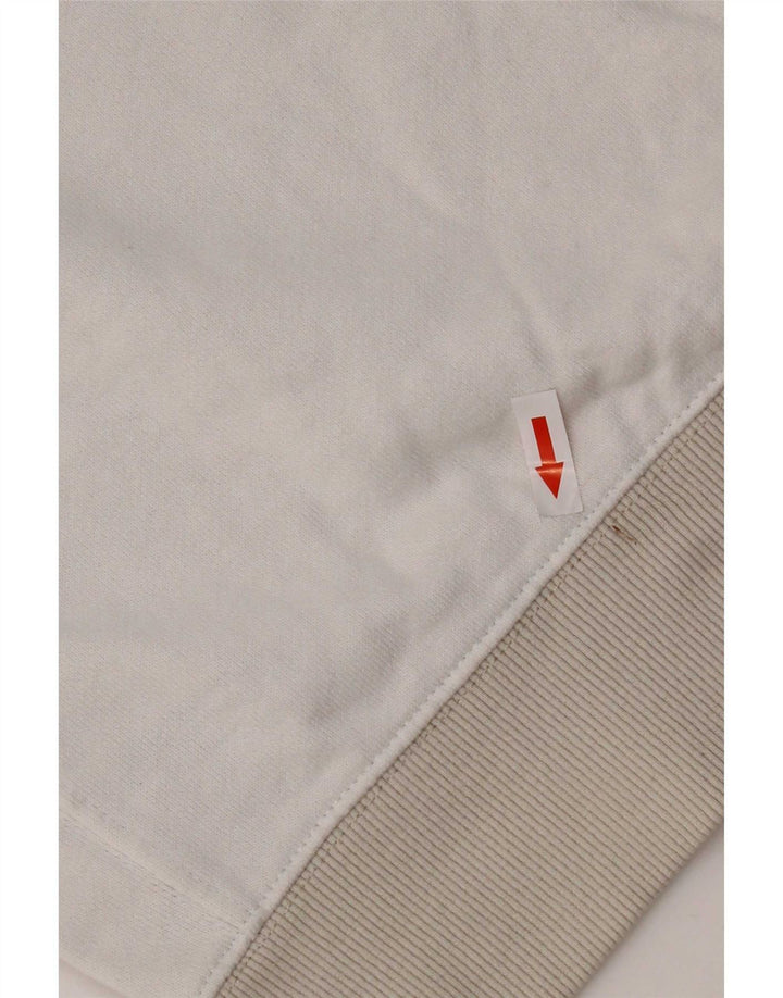 Hanorac grafic pentru bărbați Nike Pulover mediu alb din bumbac color bloc
