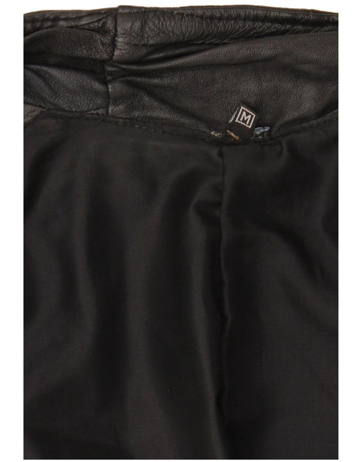 VINTAGE Gilet din piele pentru bărbați UK 38 Medium Black Patchwork