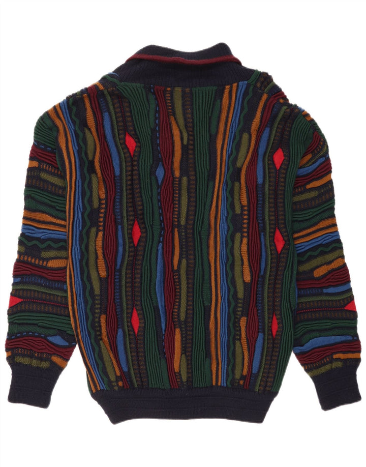 Pulover pentru bărbați Limnos cu gât șal, XL, lână geometrică multicoloră