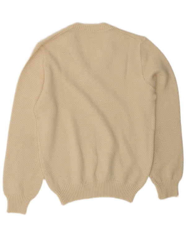 Pulover vintage pentru bărbați cu decolteu în V IT 50 Medium Off White