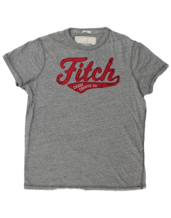 Tricou grafic pentru bărbați Abercrombie & Fitch Top din bumbac gri mediu