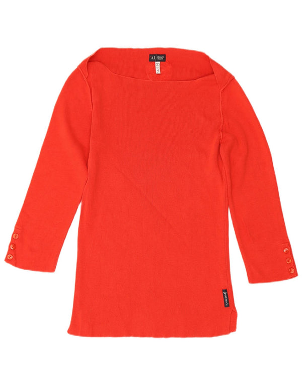 Armani Top pentru femei cu mâneci 3/4 UK 12, bumbac roșu mediu