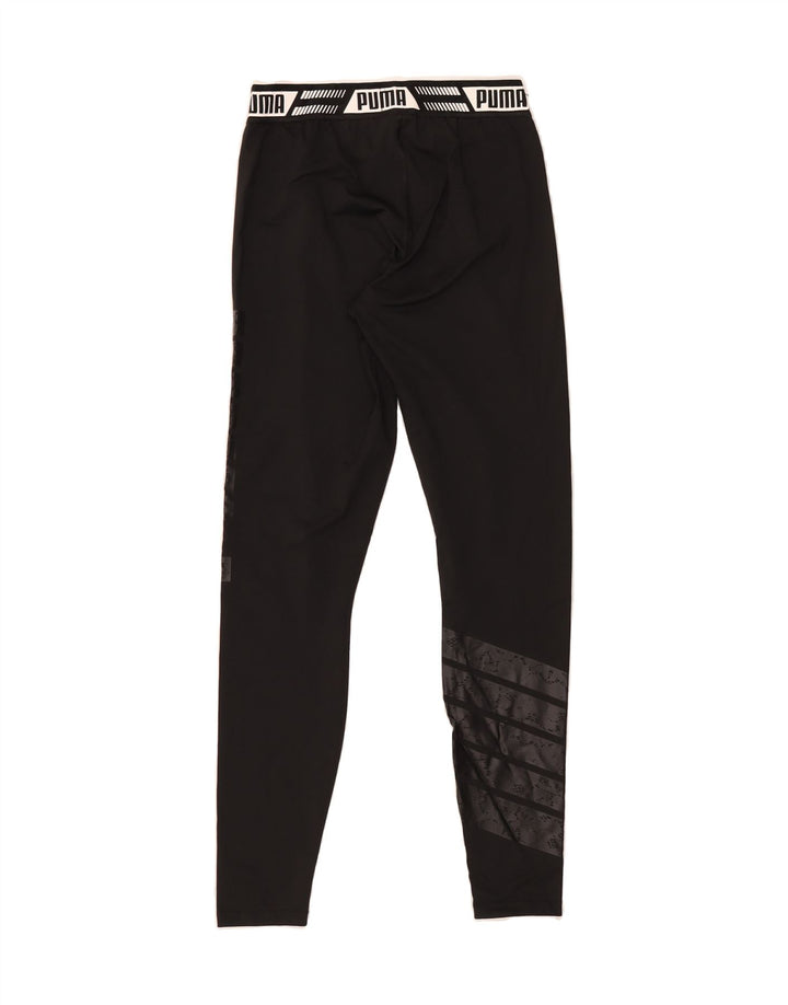 PUMA Womens Graphic Leggings UK 14 Medium Black Colourblock Polyester Vintage Puma and Second-Hand Puma from Messina Hembry 