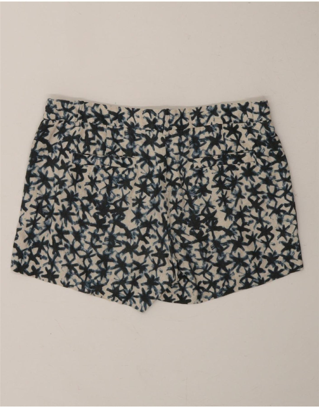 J. CREW Womens Chino Shorts US 6 Medium W32 Blue Tie Dye Linen Vintage J. Crew and Second-Hand J. Crew from Messina Hembry 