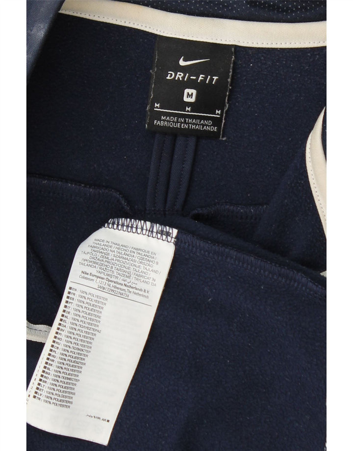 Top cu mânecă lungă pentru bărbați Dri Fit Dri Fit, cu fermoar, albastru bleumarin, color block