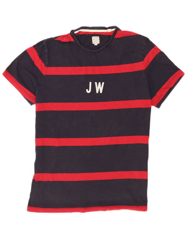 Tricou cu grafic Jack Wills pentru bărbați Top mare din bumbac cu dungi bleumarin