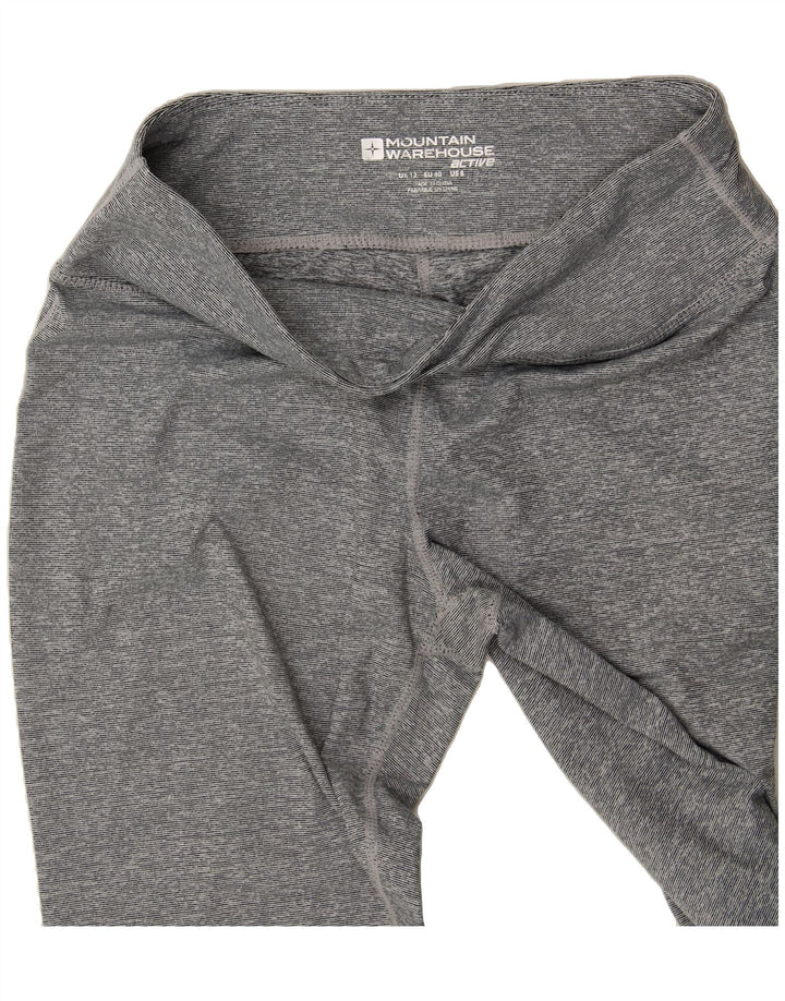 MOUNTAIN WAREHOUSE Womens Capri Leggings UK 12 Medium Grey Pinstripe Vintage Mountain Warehouse and Second-Hand Mountain Warehouse from Messina Hembry 